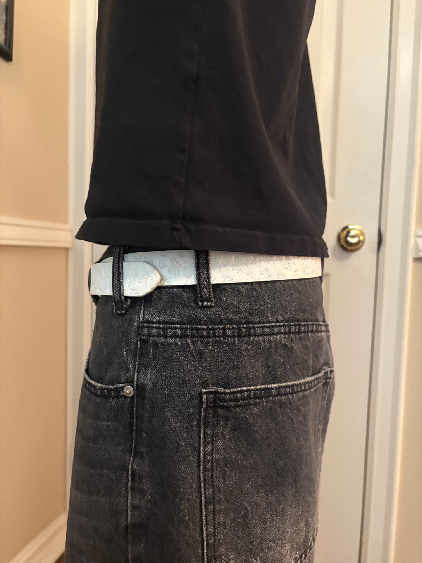 Belt , white butterfly belt