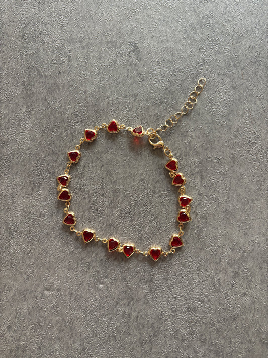 Bracelet , Gold heart bracelet