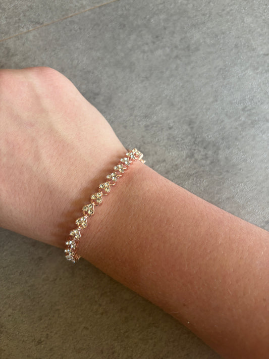 Bracelet , rose gold rhinestone crystal bracelet