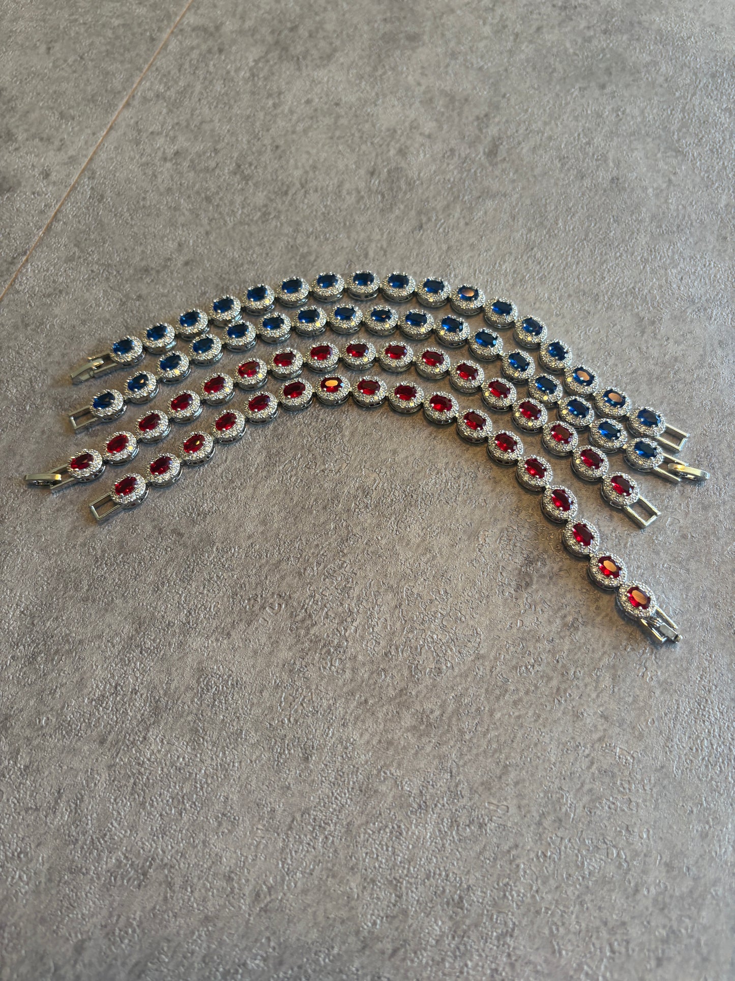 Bracelet , silver blue crystal flex bracelet