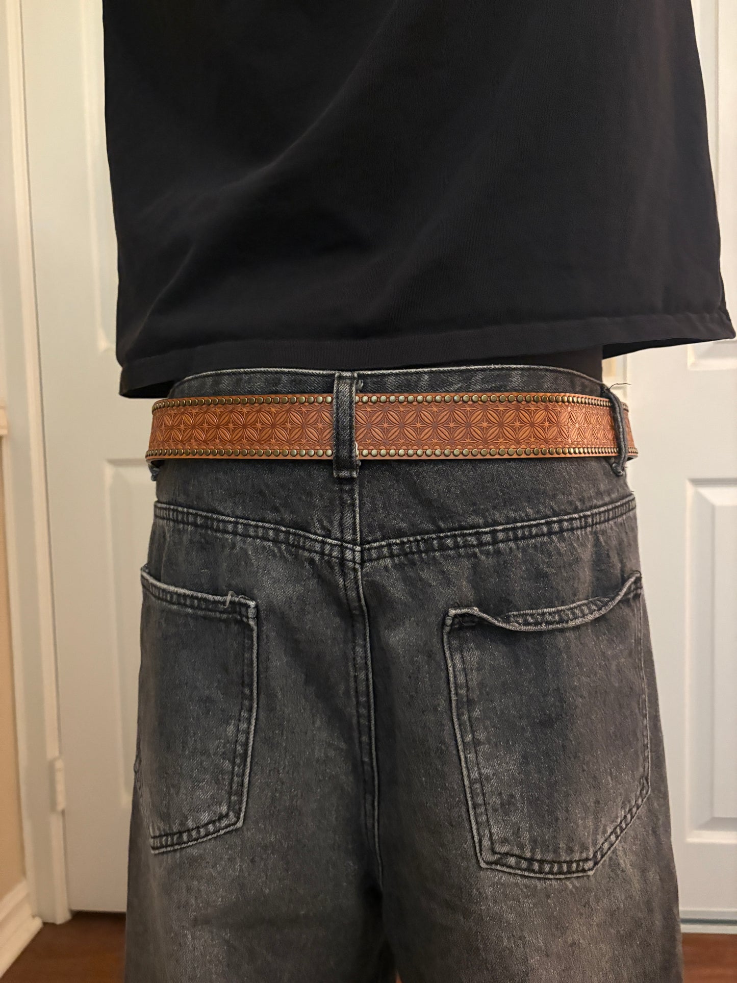 Belt , studded running horse belt
