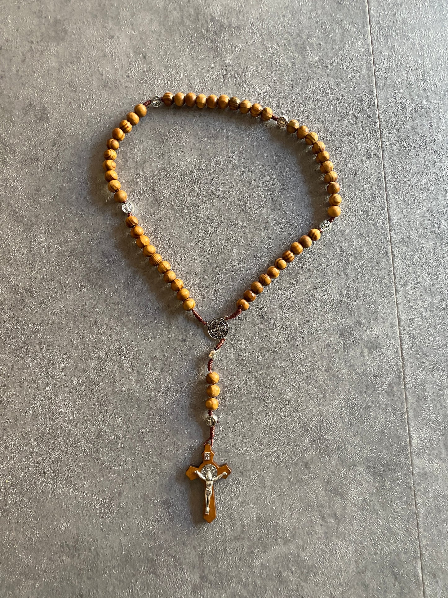 Necklace , Wooden rosary necklace