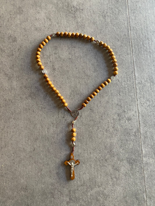 Necklace , Wooden rosary necklace