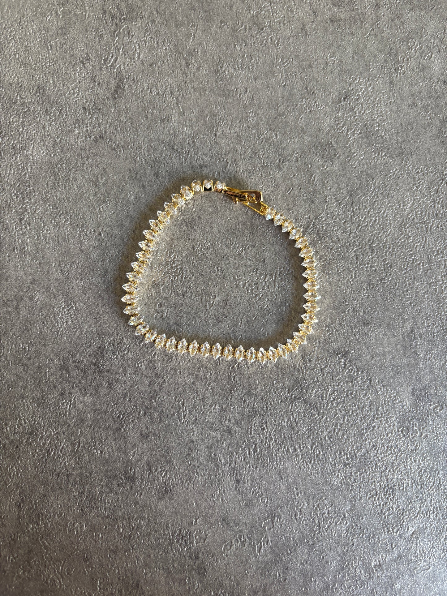 Bracelet, gold crystal tennis bracelet
