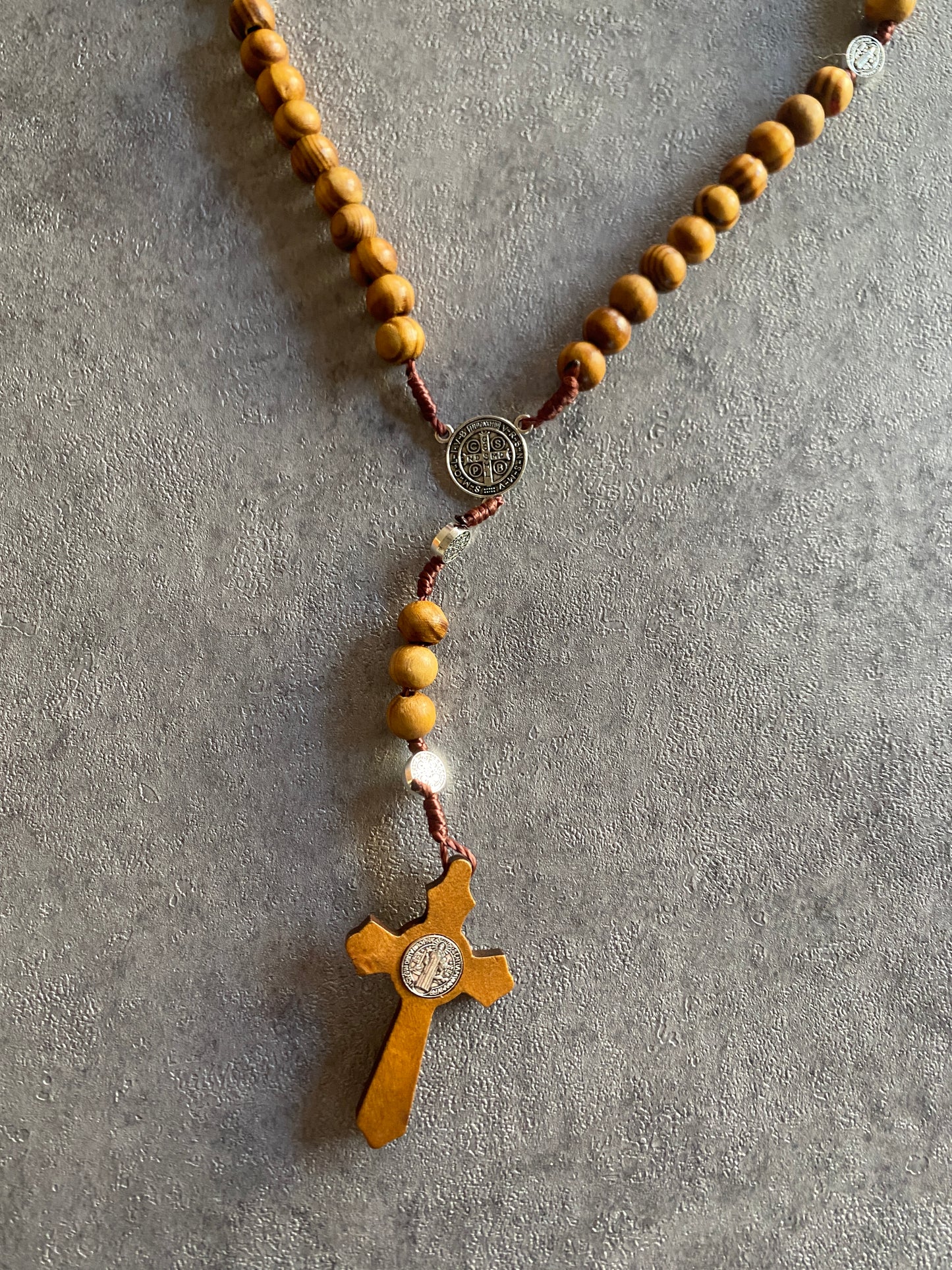 Necklace , Wooden rosary necklace