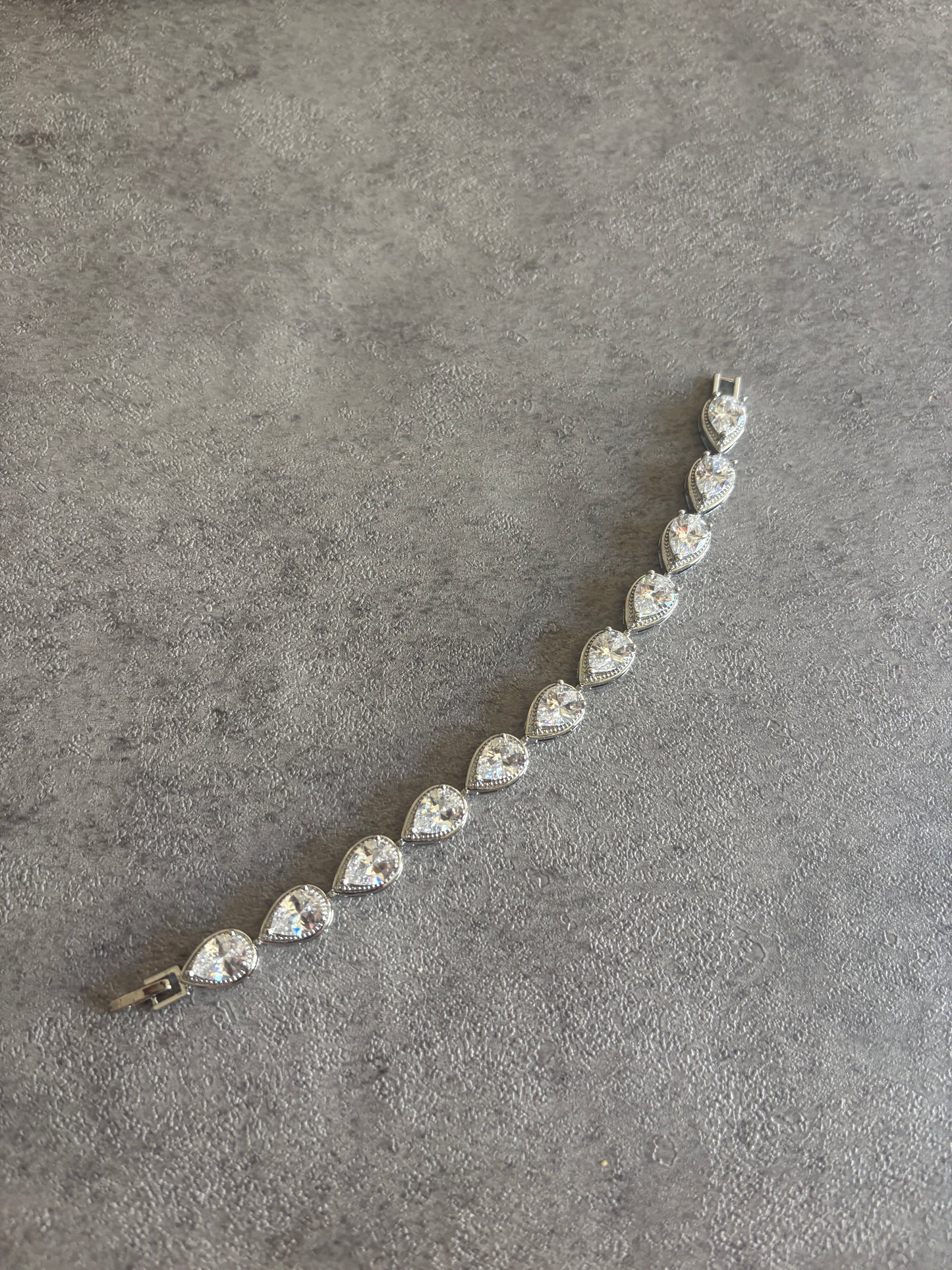 Bracelet , Silver crystal droplet bracelet