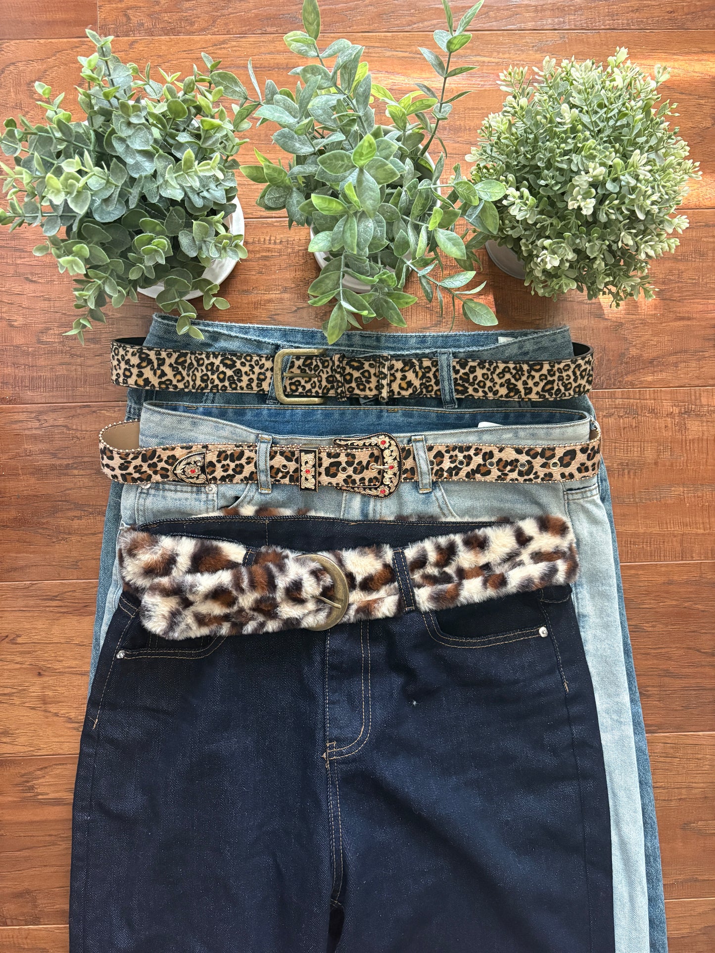Belt, cheetah print fur belt