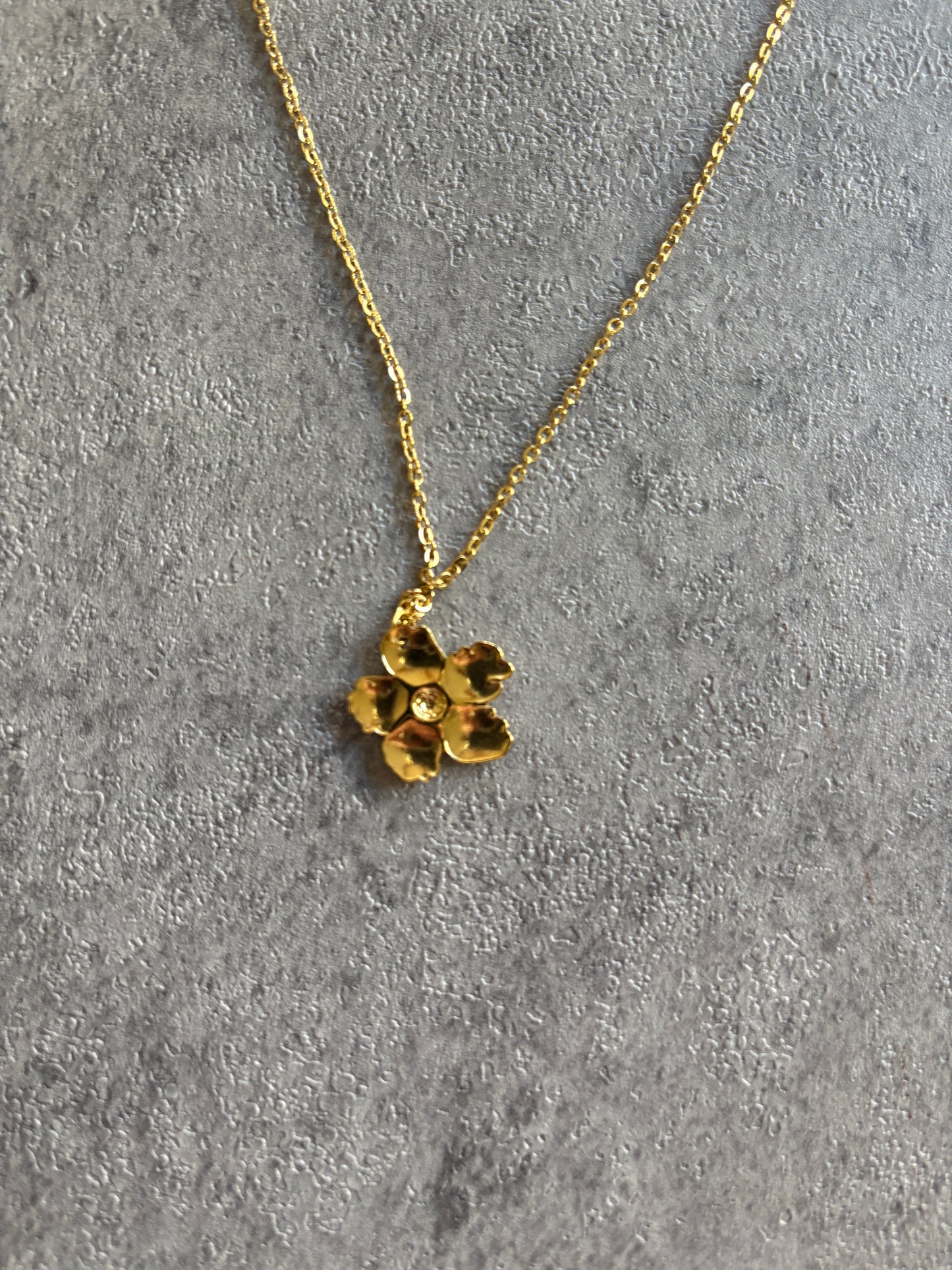 Necklace , Hibiscus gold flower necklace