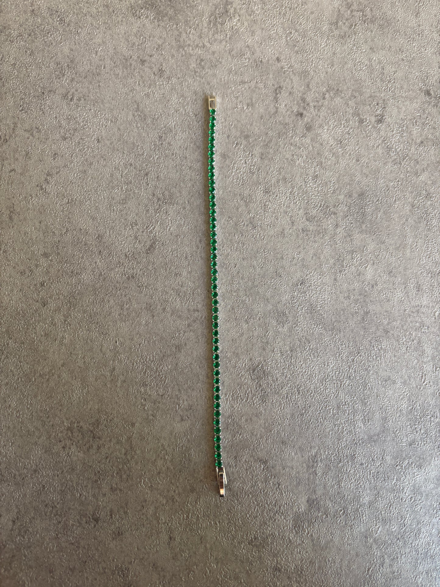 Bracelet , green crystal tennis bracelet