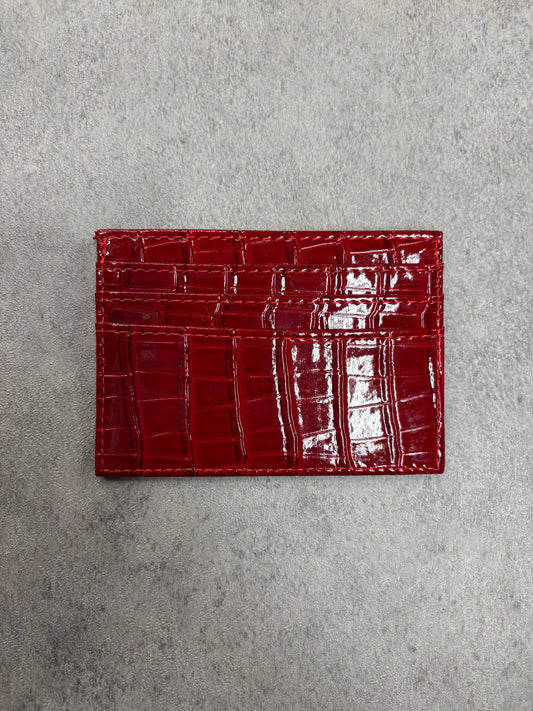 Red crocodile cardholder