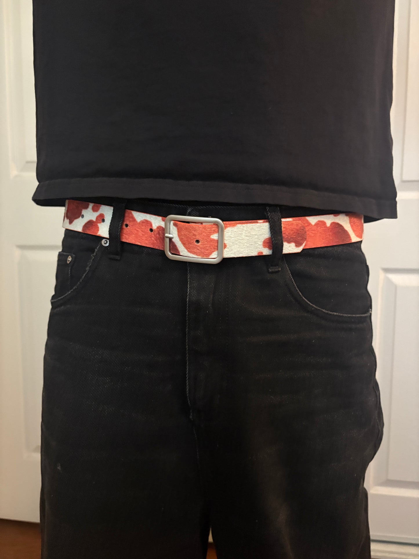 Belt , sunset cowprint belt