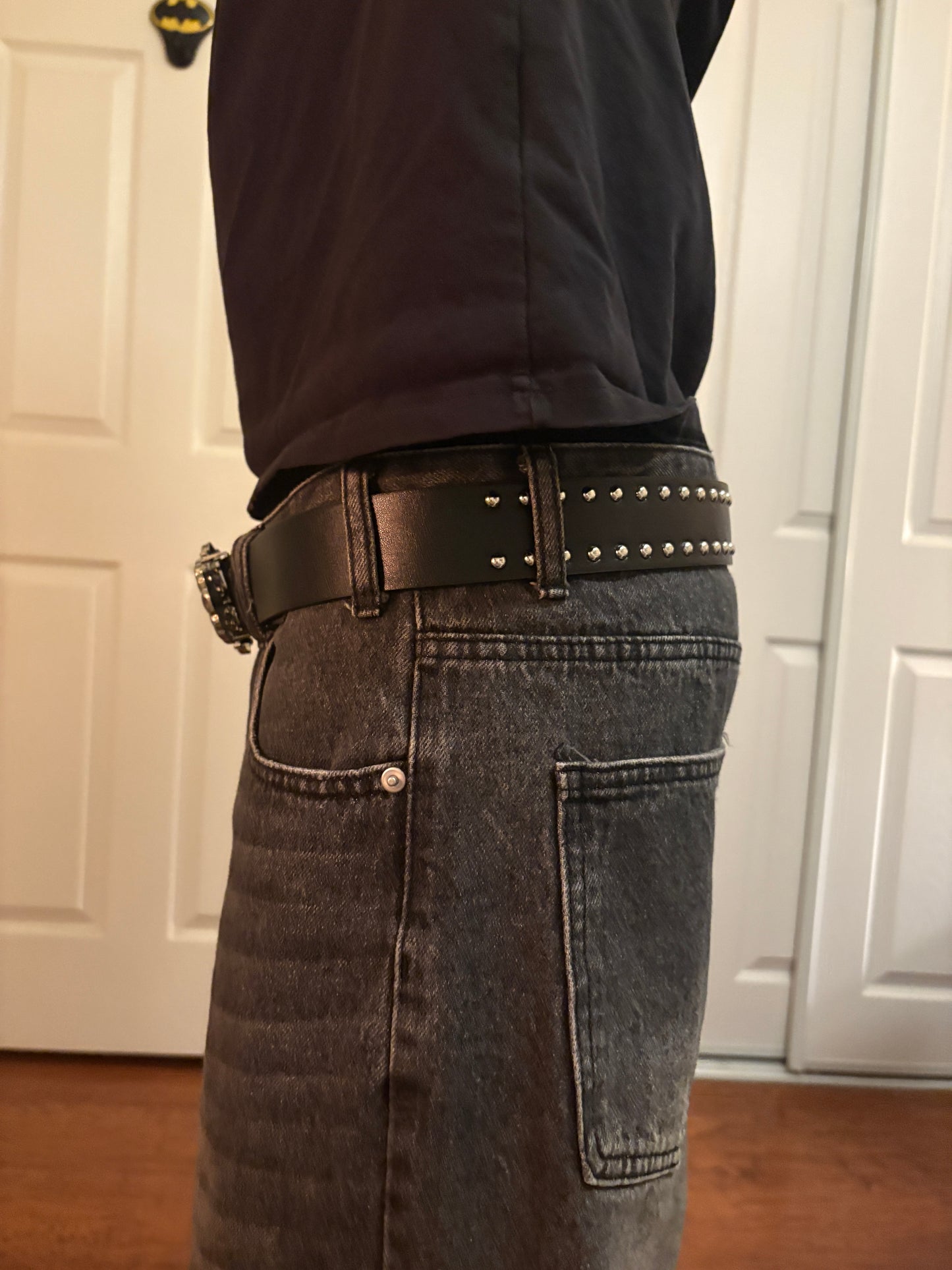 Belt , studded chrome cross belt