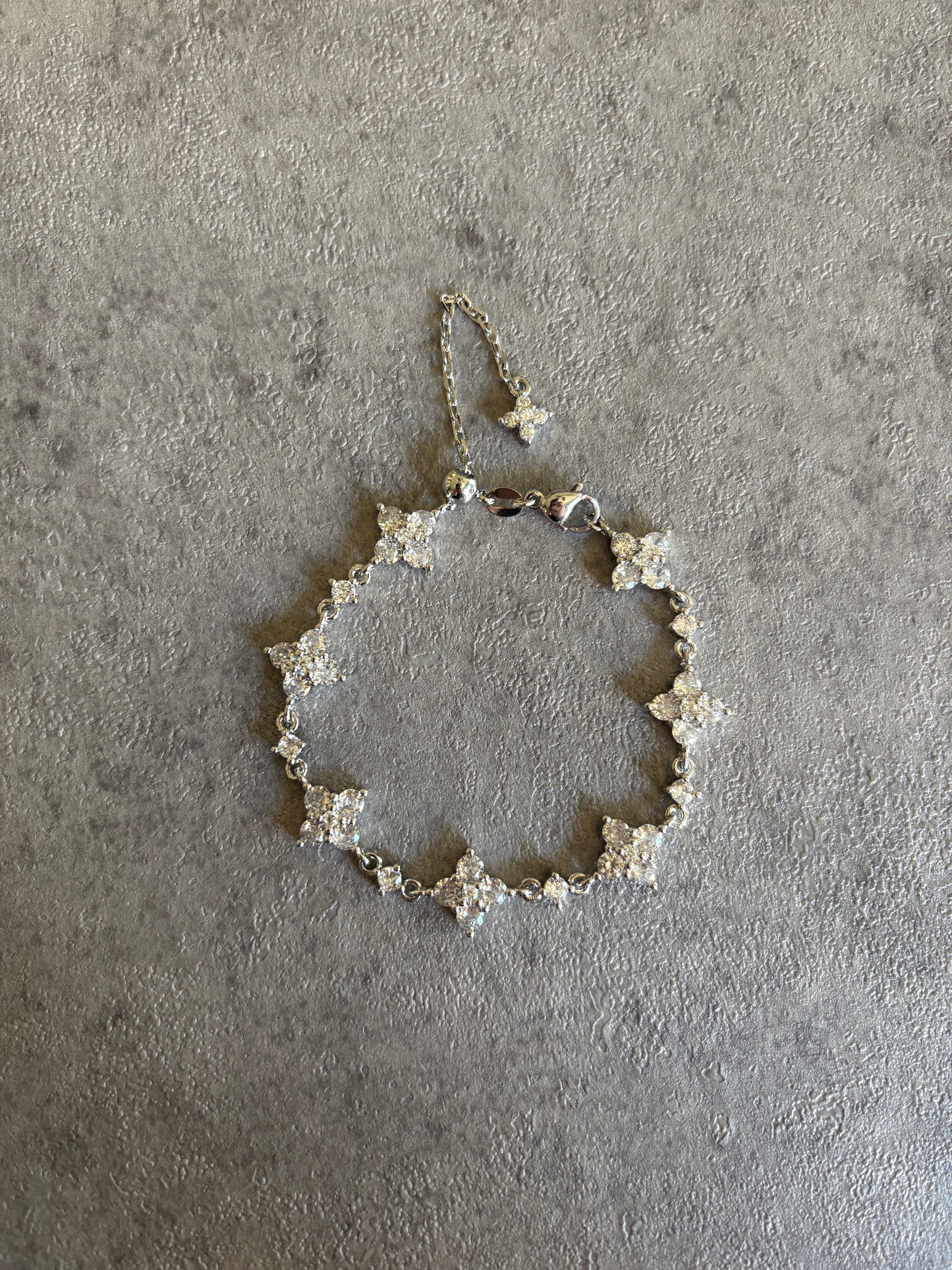 Bracelet , silver crystal blossom bracelet